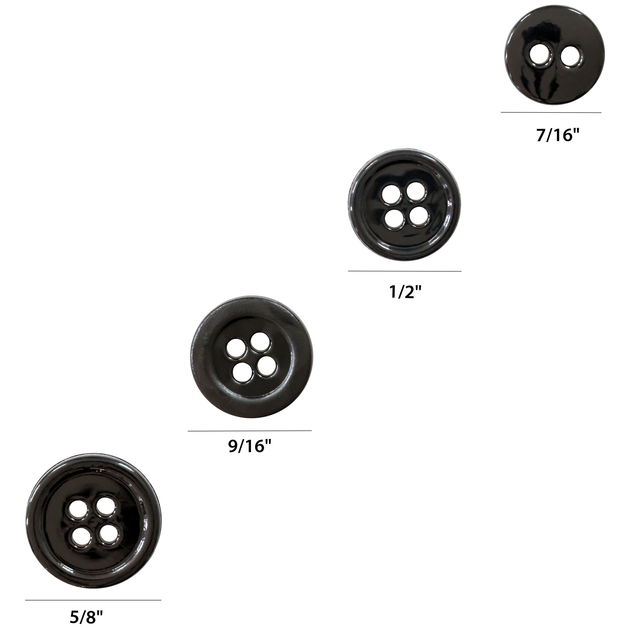 Black 4-Hole Buttons – 5 Count – The Ornament Girl's Market