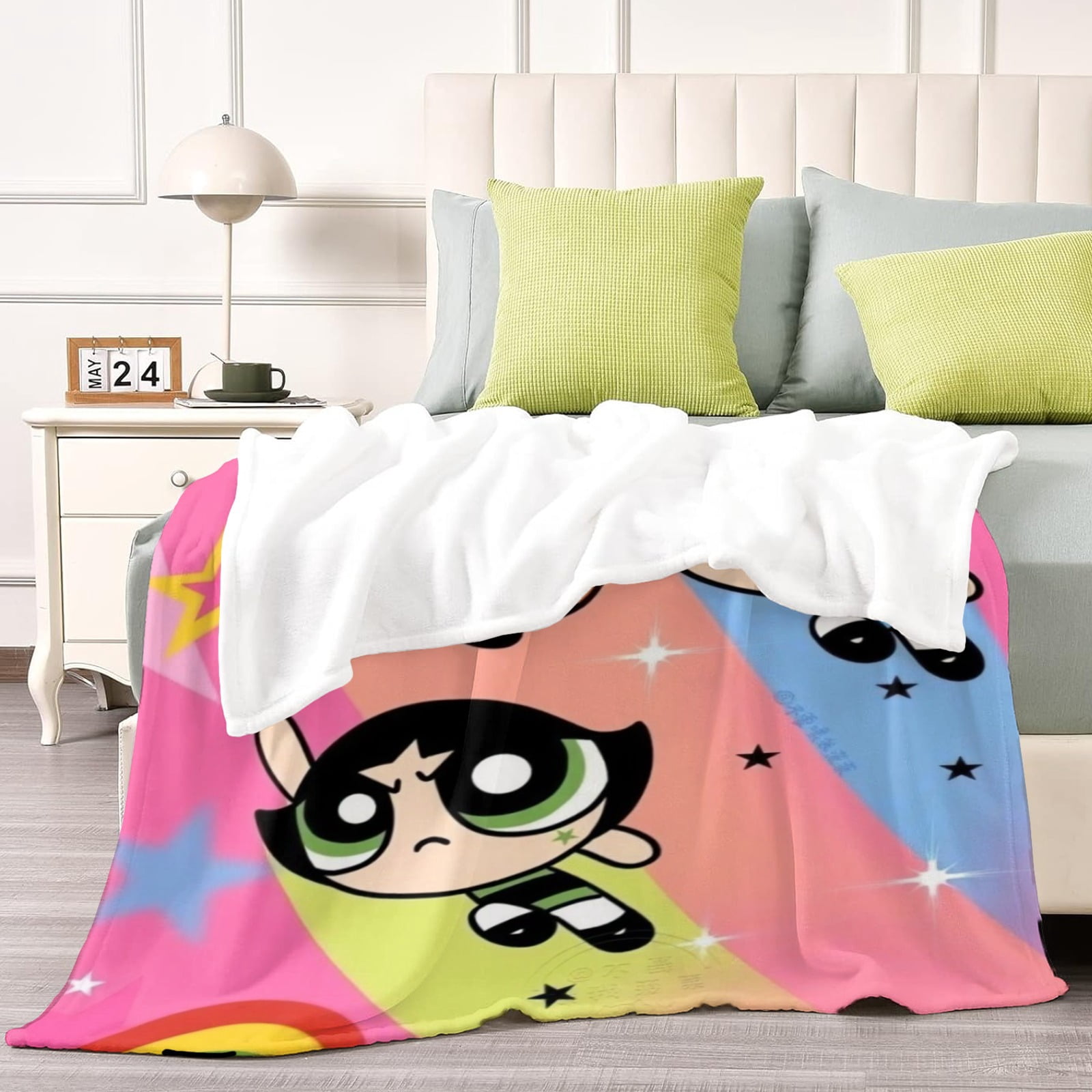 Powerpuff Girls Throw Blanket Gifts for Fans Lover Girls Boys Women Present Hoodie Him Bed 50"x60"
