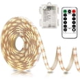 thumbnail image 1 of 3m Battery-Powered LED Strip Lights with Remote Control, 90 LED Waterproof Strip Lights, 8 Modes, Dimmable, Timer, Self-Adhesive, 1 of 4