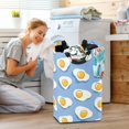 thumbnail image 5 of Yayeee Freestanding Laundry Hamper with Handle Collapsible Large Storage Basket for Clothes, Playful Fried Eggs, 5 of 7