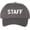 Chacoal/White, variant on Staff Embroidered Baseball Cap | Large Text Workforce Employee Team Group Structured Hat (Navy/White)