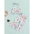 thumbnail image 4 of Gureui Toddler Infant Baby Girls Clothes Set Floral Printed Halter Crop Tank Tops with High Waist Flared Pants, 4 of 8