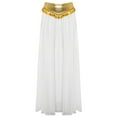 thumbnail image 6 of dPois Women's Belly Dance Outfit Arabian Princess Halter Bra Top with Maxi Skirts Split Sleeves White S, 6 of 7