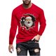 thumbnail image 2 of Blusas y camisas de manga larga con cuello redondo para hombre Blusa de manga larga con cuello redondo y estampado navideño para hombre Blusa de poliéster para hombre, 2 of 4