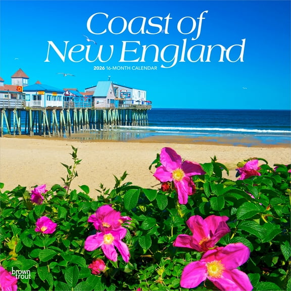 Coast of New England | 2026 12x24" (Hanging) Wall Calendar | Plastic-Free