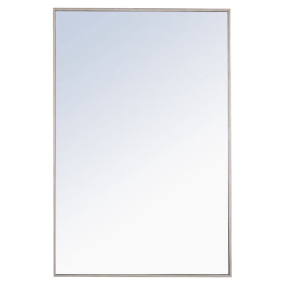 Metal frame Rectangle Mirror 28 inch Silver