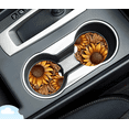 thumbnail image 5 of Wooden Rustic Sunflower Design Car Coaster for Cup Holder Protection, 5 of 5