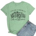 thumbnail image 4 of Short Sleeve T Shirts For Women Crew Neck Flower Print Top Classic Fit Shirt Summer Blouses, 4 of 5