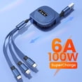thumbnail image 2 of Cable de carga USB 3 en 1 6A 100W para Huawei/Honor retráctil portátil Micro USB TypeC Cable de carga para iPhone 14 Samsung Tan Jianjun  unisex, 2 of 2