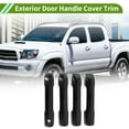thumbnail image 2 of Cubierta de manija de puerta exterior trim frontal izquierda, frontal derecha, trasera izquierda, trasera derecha para Toyota Tacoma 2024-2025 fibra de carbono negra ABS 1 juego, 2 of 7