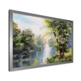 thumbnail image 2 of Designart 'Lake In The Forest Summer Day - Landscape' Lake House Framed Art Print, 2 of 4