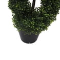 thumbnail image 4 of Vickerman 4' Artificial Green Boxwood Double Spiral Topiary, Black Plastic Pot., 4 of 6
