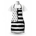 thumbnail image 3 of Americana Apron, Sketchy Grunge American Flag in Monochrome Style Stars and Stripes, Unisex Kitchen Bib with Adjustable Neck for Cooking Gardening, Adult Size, Charcoal Grey and White, by Ambesonne, 3 of 4