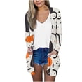 thumbnail image 2 of LOVZFMLL Cardigan pour Femmes Cardigan à Manches Longues Veste Ample Halloween Citrouille Imprimé Veste Haut Cardigan, 2 of 6