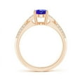 thumbnail image 2 of ANGARA Natural 1.25 Ct. Tanzanite with Diamond Vintage Inspired Ring in 14K Rose Gold for Women (Ring Size: 6), 2 of 9
