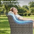 thumbnail image 5 of Opohoro 6 piece Outdoor Conversation Set with 2 Glass Top Side Tables, High Back Wicker Swivel Patio Chairs of 4 for Porch, Deck, Balcony, 5 of 11