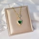 thumbnail image 3 of Regalo del Día de la Madre Conjunto de Corazón Rosa Pendientes de Collar de Circón Verde para Mamá, Regalo de Cumpleaños para Abuela Novia Esposa, Collar de Corazón de Temperamento Simple Aniversario ER, 3 of 5