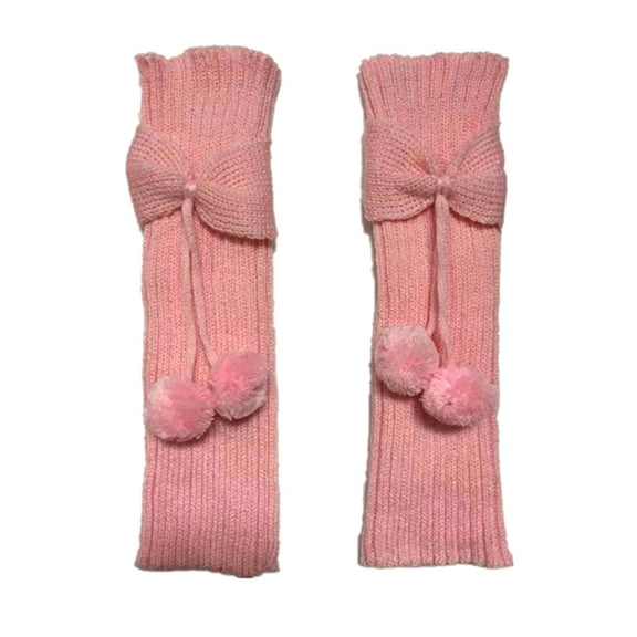 VERMON Women Leg Warmers Kids Girls Bowknot Pompom Knit Leg Warmers Boot Sock Cuffs Toppers