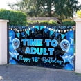 thumbnail image 2 of 18th Birthday Banner Decorations, Time to Adult Happy 18th Birthday Backdrop For Boys Girls, 18 Eighteen Years Old Birthday Photography Background Party, 72X44IN Blue Black, 2 of 5