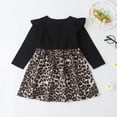 thumbnail image 2 of YEEDISON New Kids Dresses for Girl Sweet Cotton Flying Leopard Long Sleeve Button Print Dress Baby Girl Clothes 2-6Y, 2 of 5