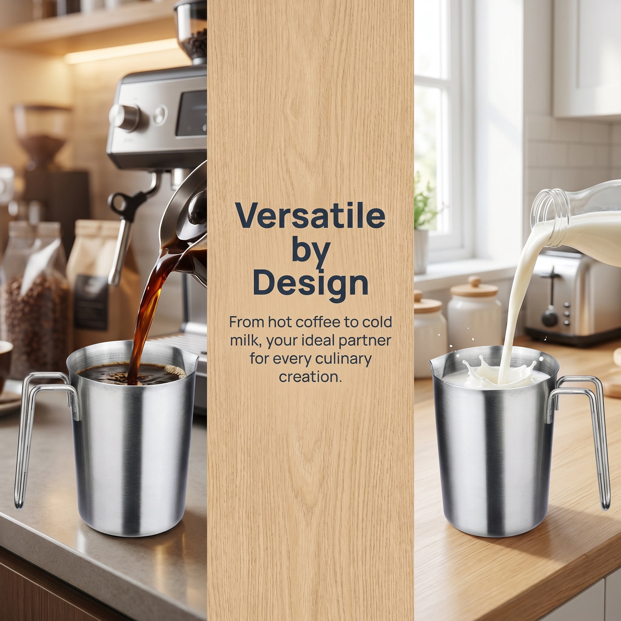 Unique Bargains Stainless Steel Measuring Cup for Kitchen Use Silver 500ml