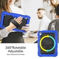 thumbnail image 3 of TECH CIRCLE iPad 10th Generation Kids Case Built-in Screen Protector, Shockproof Rugged Drop Protection Cover with 360° Rotatable Stand Shoulder Strap Pencil Holder for 10.9" iPad 10th Gen 2022,Blue, 3 of 7