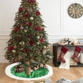 thumbnail image 1 of Polyester Christmas Tree Skirt 80cm Christmas Tree Skirt Cloth Green Classic Elementals Design for Festive Holiday Decorations(1PCS) JASKFLY, 1 of 8