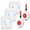 white 2+3, variant on White 2+2+1 Wireless Caregiver Pager Hand Call Bell for Seniors Patients