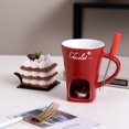 thumbnail image 4 of Chocolate Fondue Mug, Fondue Coffee Cup, Chocolate Melting Cup, Mini Chocolate Fondue Set Without Tealights, Fondue Cups With Forks For Date Night Birthday Wedding (Red), 4 of 8