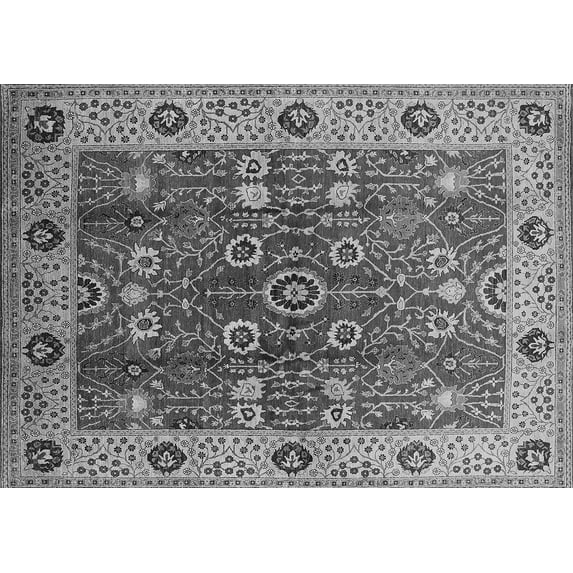 Ahgly Company Indoor Rectangle Oriental Gray Industrial Area Rugs, 6' x 9'