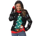 thumbnail image 3 of Jersey navideño Acekid para mujer y hombre, negro con luces LED, 3 of 9