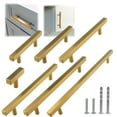 thumbnail image 1 of Modket M1610 Modern Euro Bar Cabinet Handle 304 Stainless Steel — 8-3/4" Overall Length, 6-1/4" (160mm) Hole Centers, Brushed Satin Brass Gold— 10-Packs, 1 of 7