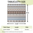 thumbnail image 2 of Brown Geometric Striped Pattern Square Fitted Tablecloth with Elastic Edge,Square Table Cover,Washable Elastic Table Cover for Home Kitchen Party Decor 34"x34", 2 of 6