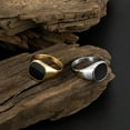 thumbnail image 3 of Men's Rings High Quality 14K Yellow Gold Fashion Rings Inlay Tiger's Eye Stones Natural Black Agate Stone Jewelry, 3 of 7