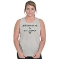 thumbnail image 4 of Jesus Love Me and My Tattoos Womens Plus Size Graphic Tank Top Brisco Brands 3X, 4 of 5