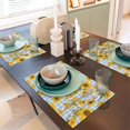 thumbnail image 6 of Placemats Set Of 4 / 6, Blue White Plaid Sunflower Placemats For Dining Table Indoor/Outdoors Heat Resistant Washable Placemats 18" X 12", 6 of 8