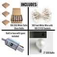 thumbnail image 7 of 100ft Outdoor String Lights G50 Globe - White Pearl Bulbs with White Cord - Patio Deck Wedding Party Decor, 7 of 7