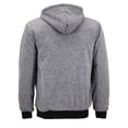 thumbnail image 2 of Men's Soft Sherpa Lined Zip Up Hoodie Sweater Jacket (Salt & Pepper (Grey), XL) Nathan #4025, 2 of 2