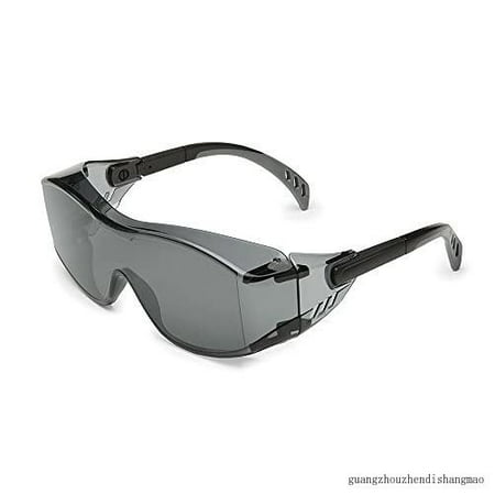 

6983 Cover2 Safety Glasses Protective Eye Wear - Over-The-Glass (OTG) Gray Lens Black Temple 10 Pair