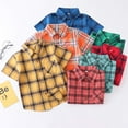 thumbnail image 5 of Boys Button Down Short Sleeve Shirts Toddler Buffalo Plaid Shirt with Pocket School Uniform Dress Shirt, 5 of 9