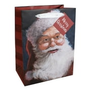 Holiday Time Christmas Gift Cub Bag; Santa Head; Multi Color; Paper Bag