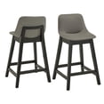 thumbnail image 2 of Weston Home Egleston Square Vegan Leather Low Back Counter Height Chair, Gray, Set of 2, 2 of 7