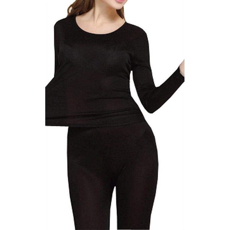 Damart Women's Thermal Underwear Top, Black (Black) 