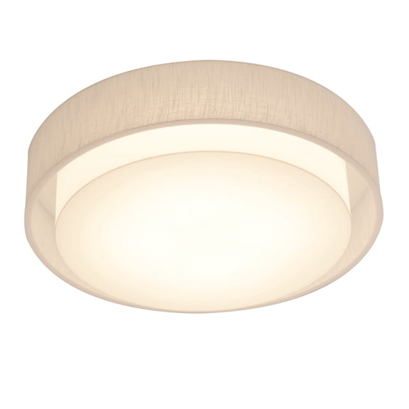 Afx SAF1824LAJUD-LW Sanibel 18" Wide Led Flush Mount Drum Ceiling Fixture - White / Linen