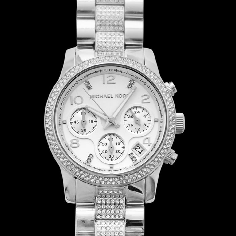 Michael Kors Watch Women\'s Runway Chronograph SSWhite Crystal Silver Tone Dial Michael Kors Women main image 4