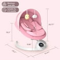 thumbnail image 3 of TouHeart Baby Swing, Electric Infant Rocker with Bluetooth & Remote, 5 Speeds, 10 Lullabies, Pink, 3 of 8