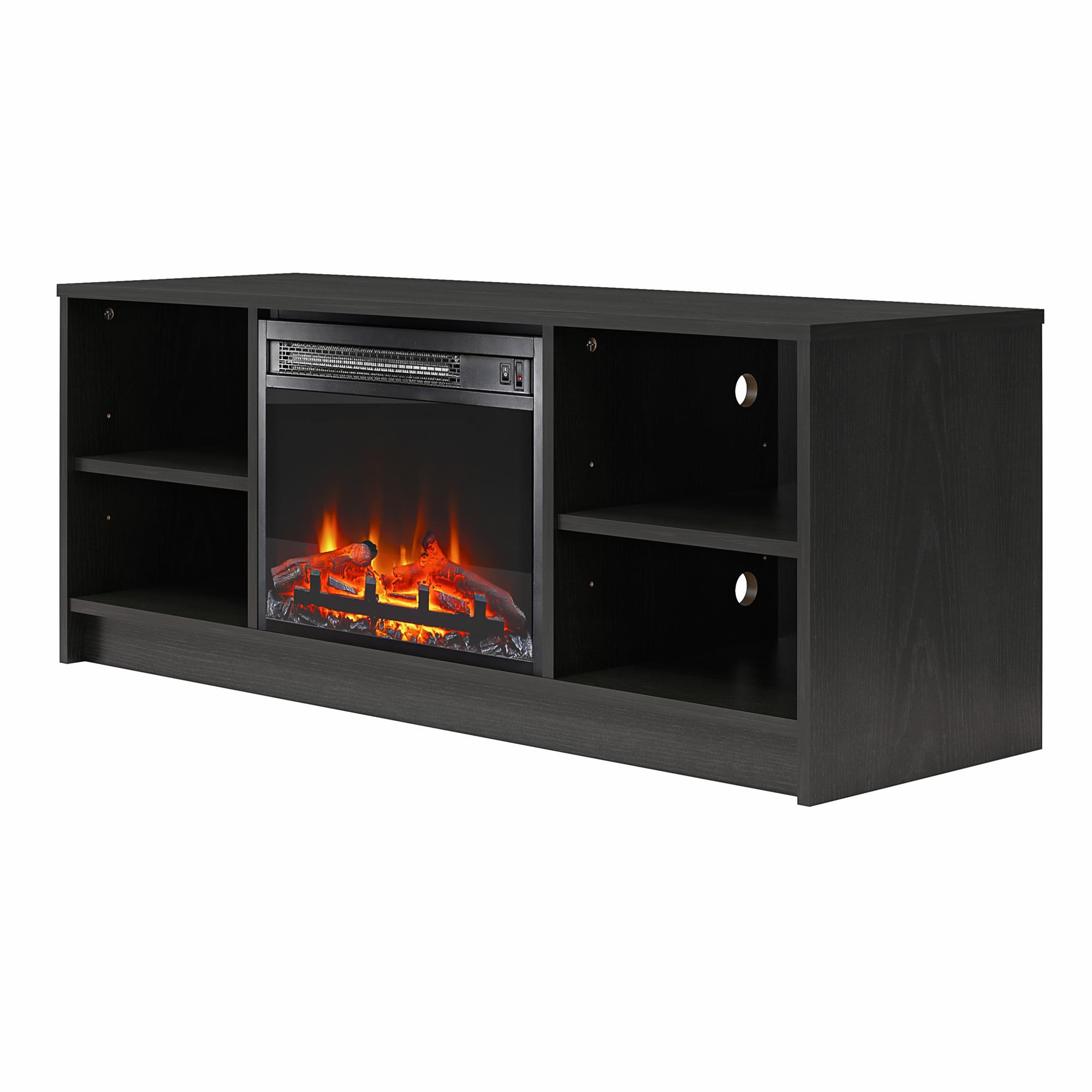 Mainstays Fireplace TV Stand, for TVs up to 55", Black Oak - image 5 of 12