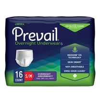 Prevail Disposable Underwear Pull On with Tear Away Seams Small / Medium, PVX-512, 64 Ct
