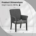 thumbnail image 3 of Gymax Set of 4 Arm Chair Guest Chair Home Office w/ Wooden Legs Grey, 3 of 10