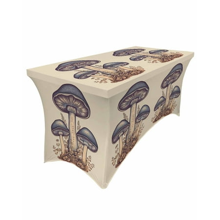 

Mushrooms Leaves Elastic Table Skirt Wedding Birthday Table ration Table Skirt Tablecloth for Party
